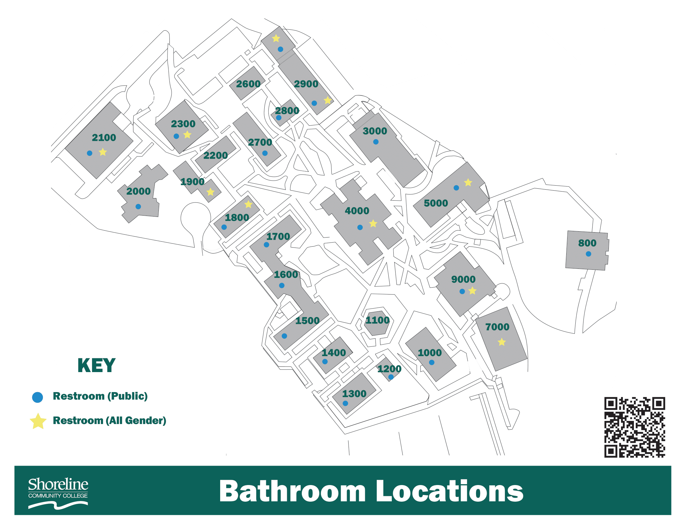 All gender bathroom map