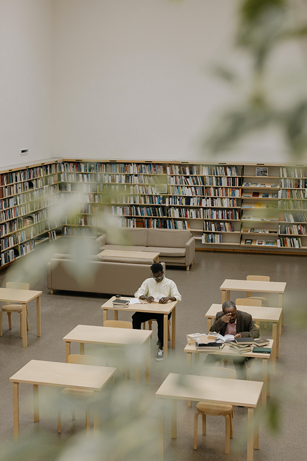 library with students