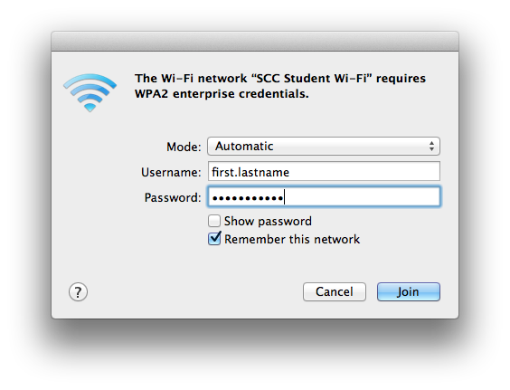 OS X Wi-Fi credentials